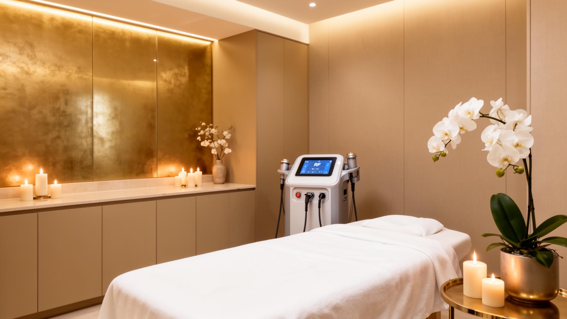 Luxury med spa treatment room with RF technology